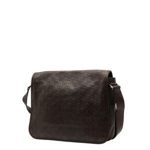 Gucci shoulder messenger ssima leather brown bag